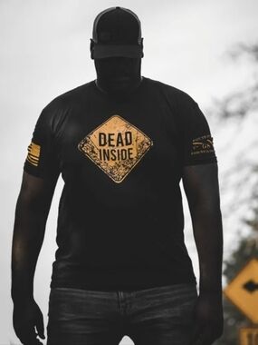 Grunt Style Black & Yellow Dead Inside Short Sleeve Tee Size 4X